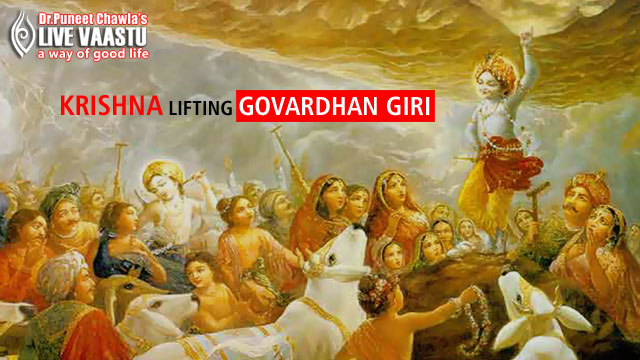 Krishna Lifting Govardhan Giri