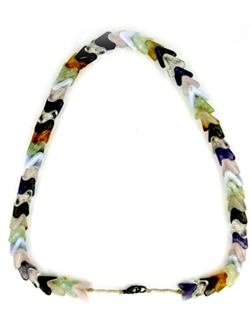Multicoloured Pyramid Shape stone Necklace